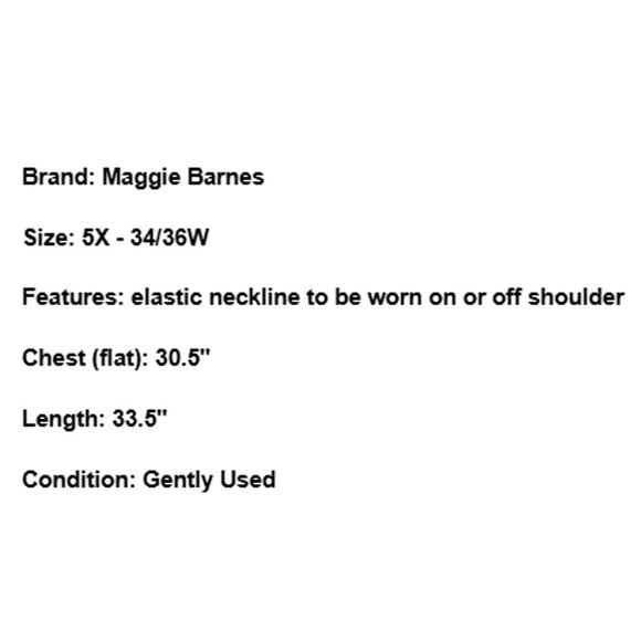 Maggie Barnes Top Floral Paisley Sheer Boho Off Shoulder Resort Brown Size 5X - Picture 6 of 6